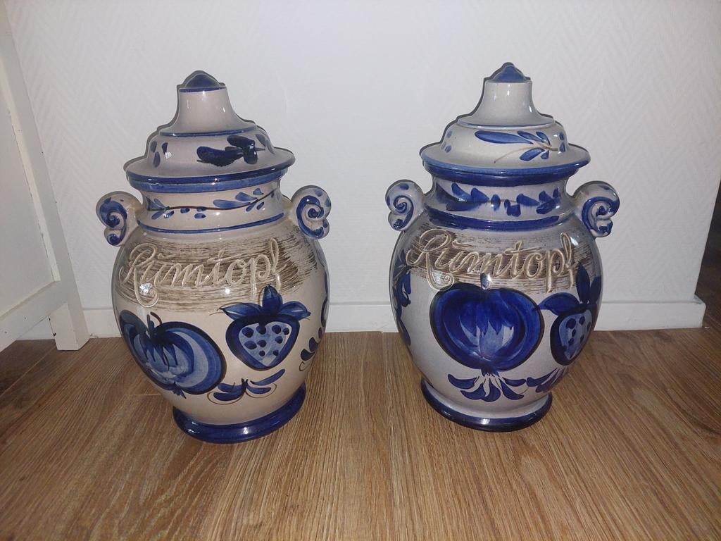 Set van twee vintage rumtopf potten, gemerkt '826-36 W. Germ, Ophalen