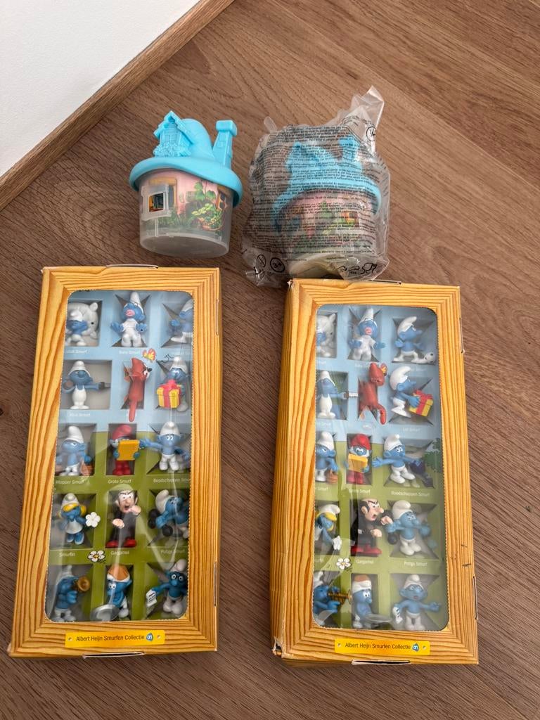 2x AH complete verzameling smurfen + huisjes, Ophalen of Verzenden, Nieuw, Verschillende Smurfen