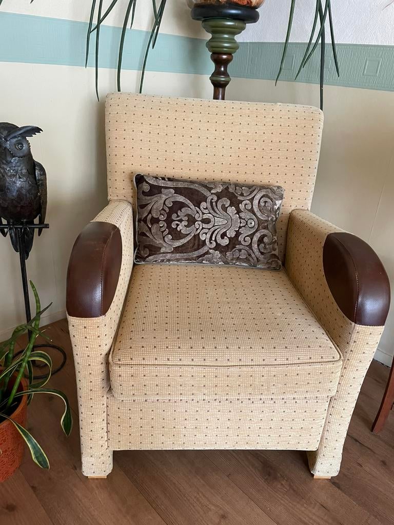 Dames fauteuil, Huis en Inrichting, Fauteuils, Ophalen, Gebruikt, Minder dan 75 cm, Stof