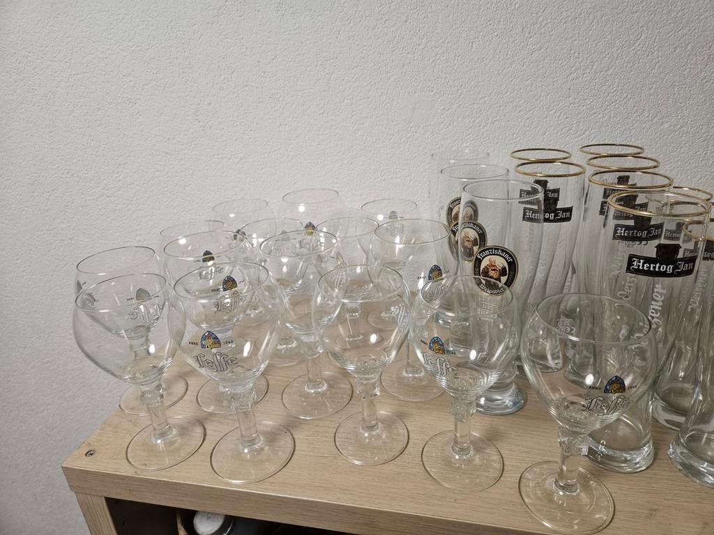 Partij Leffe bierglazen, Ophalen of Verzenden, Zo goed als nieuw, Glas of Glazen, Overige merken
