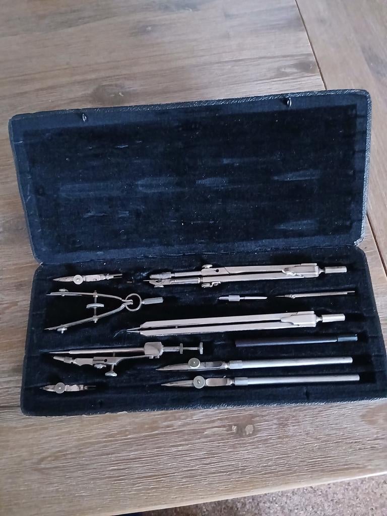 Antieke Lotter passerdoos. Zeer compleet., Ophalen of Verzenden