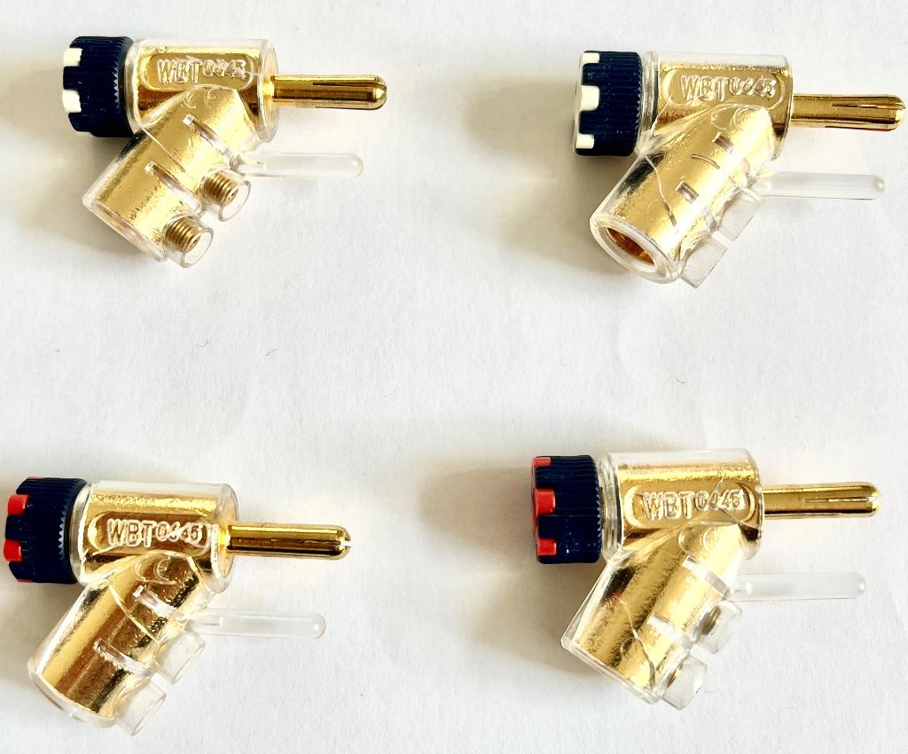 4 x WBT 0645 Banana's., Ophalen, Gebruikt, Minder dan 2 meter, Luidsprekerkabel