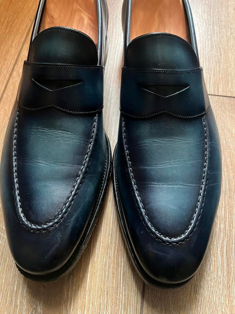 Loafers - Barker (shakespeare) navy maat 10.5, Ophalen of Verzenden, Gedragen, Blauw, Loafers