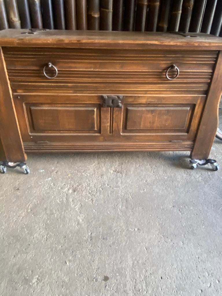 Antieke Eiken Deken- of Opbergkist met Lade, Ophalen