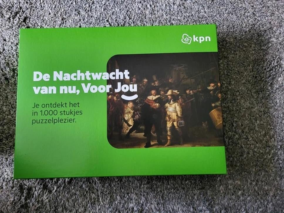 Puzzel "De Nachtwacht", 1000 stukjes, Hobby en Vrije tijd, Denksport en Puzzels, Ophalen of Verzenden, 500 t/m 1500 stukjes, Zo goed als nieuw