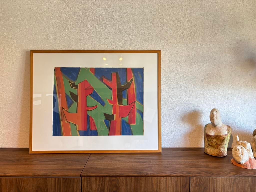 Zeefdruk Xandra Donders titel Giraf achter bomen 1, Antiek en Kunst, Ophalen