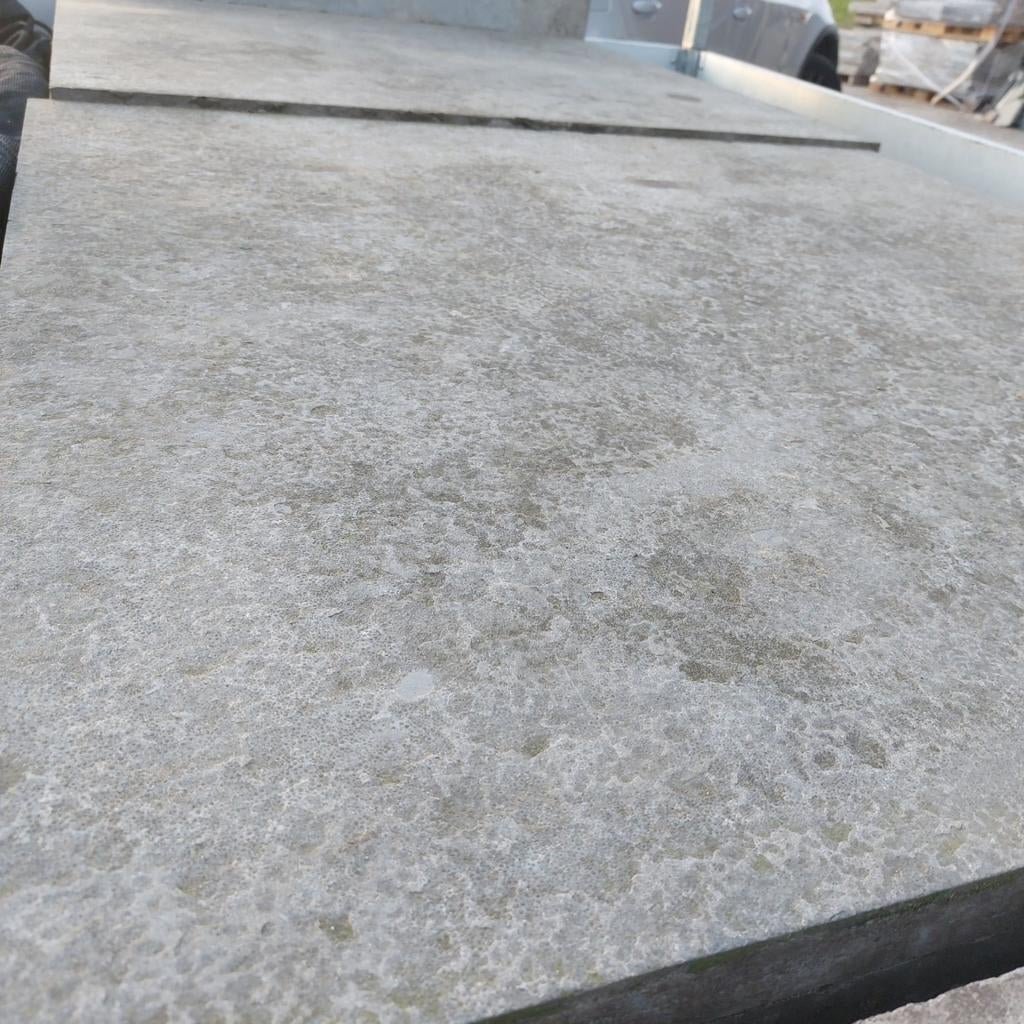 15 stuks Chinees hardsteen 100x100x3 cm. Gevlamd geborsteld, Tuin en Terras, Ophalen, Natuursteen, Terrastegels