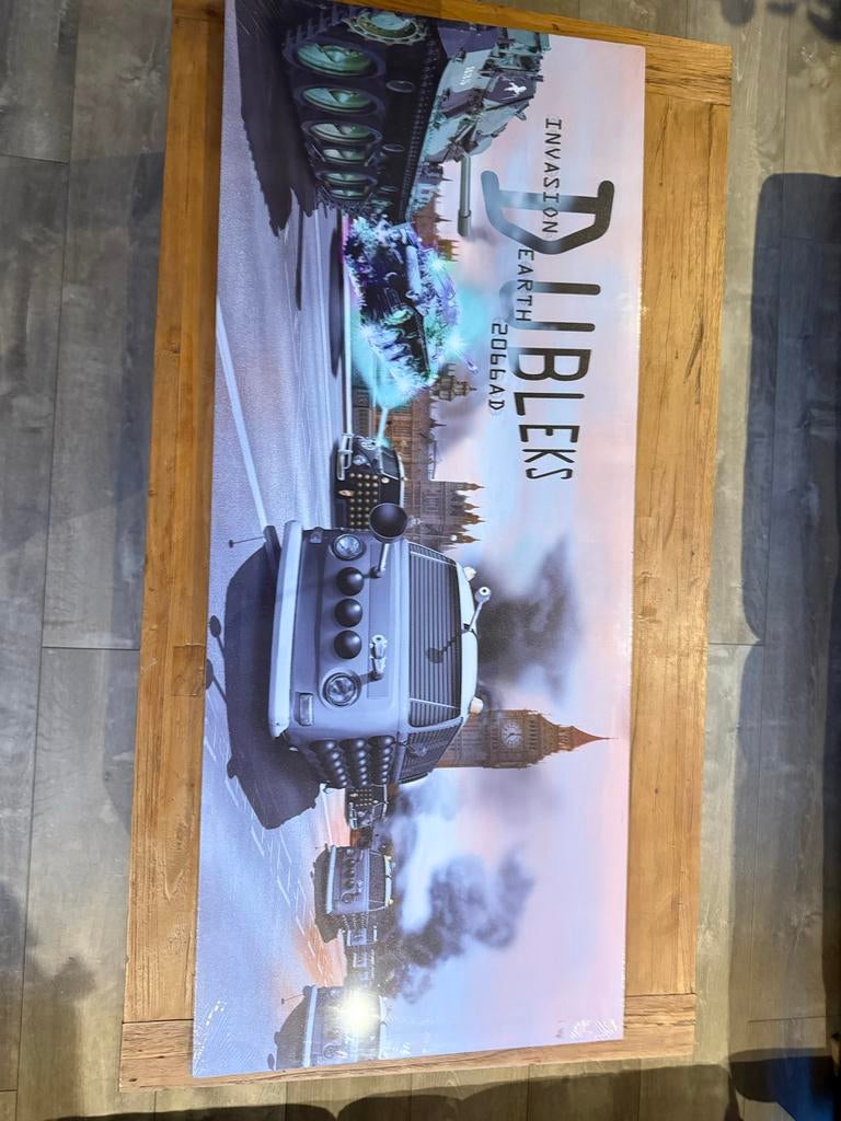 Canvas schilderij 'Invasion Earth 2066AD' - Nieuw, 50 tot 75 cm, Nieuw, Ophalen of Verzenden, Schilderij