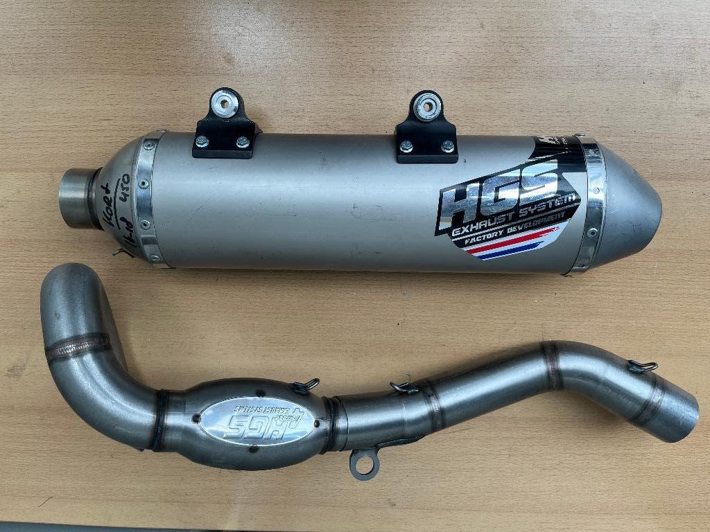 HGS uitlaat NW RVS KTM SXF450- HQV FC450 "16-"18, Motoren, Hunnenpad 9 OSS, Info@HGS.com, Nieuw, HGS