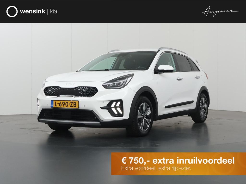 Kia Niro 1.6 GDi Hybrid DynamicPlusLine | Trekhaak | Lederen, Auto's, Kia, Gebruikt, Euro 6, 2 kWh, Wit