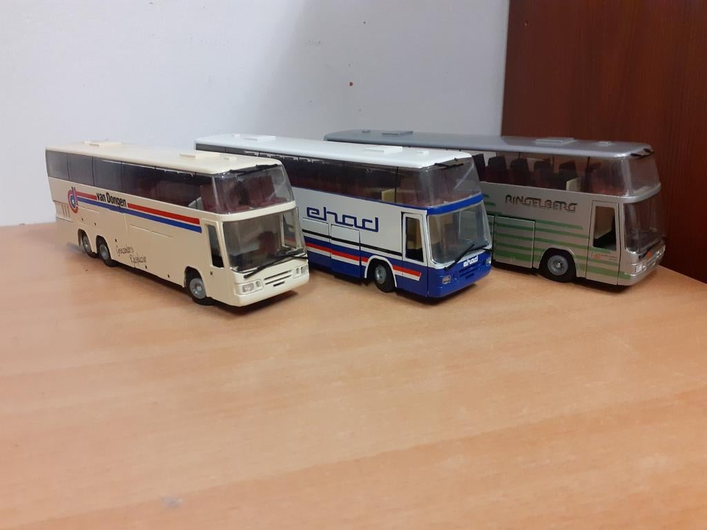 3 Daf bussen SB3000 Tekno 1:50, Ophalen of Verzenden, Zo goed als nieuw, Bus of Vrachtwagen, Tekno