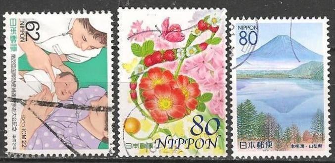 Japan 3 verschillende O 8.  ADV. no.92 IJ., Verzenden, Gestempeld, Oost-Azië