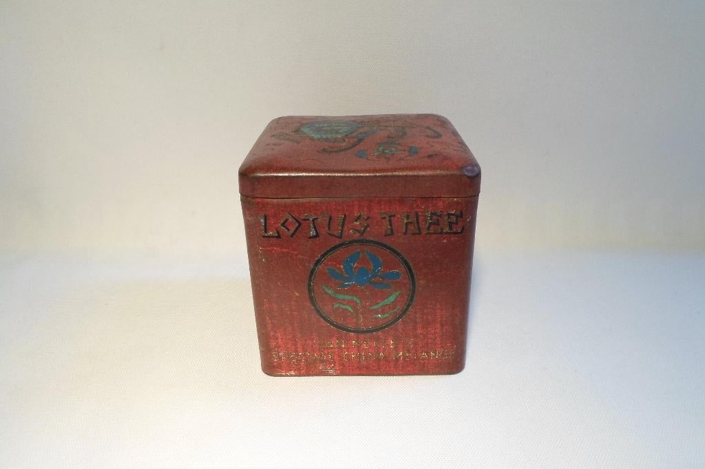 Blik Lotus Thee Van Nelle's Speciale China Melange, Verzamelen, Blikken, Ophalen of Verzenden, Gebruikt, Thee, Van Nelle