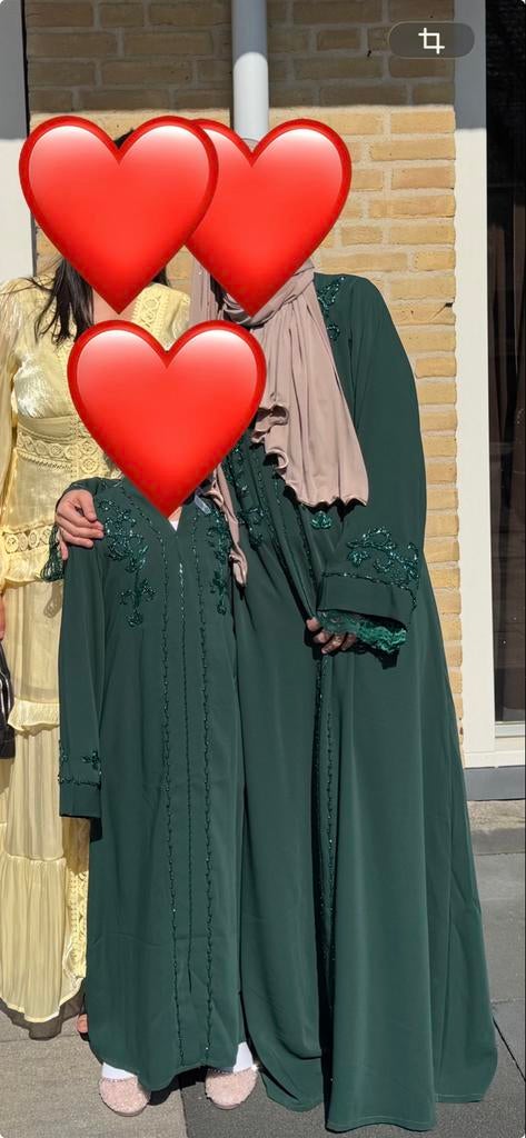 Prachtige donkergroene abaya met borduursels, Maat 38/40 (M), Ophalen of Verzenden, Zo goed als nieuw, Onder de knie