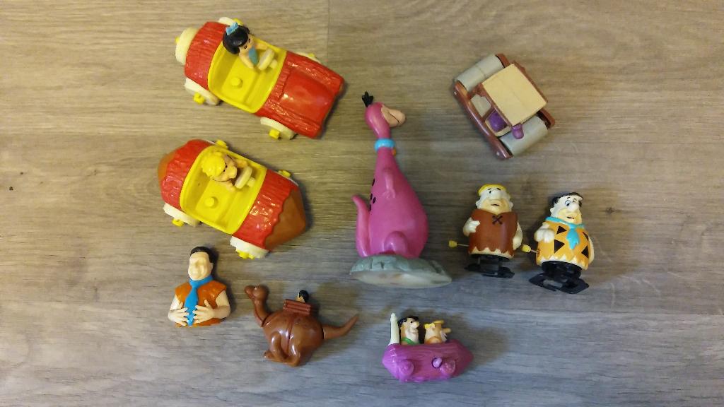 The Flintstones Flinstones Barney Fred vintage figuren set, Ophalen of Verzenden, Overige figuren, Gebruikt, Beeldje of Figuurtje