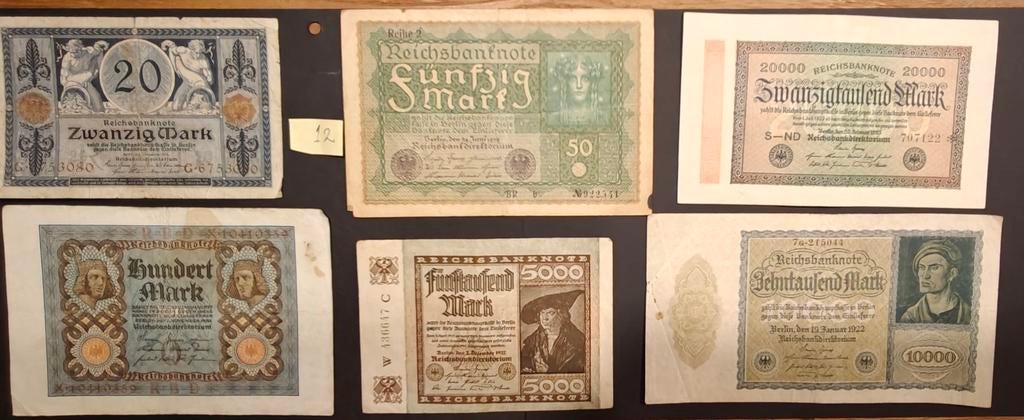 Reichsbank biljetten 1908-1923 | Keizerrijk & inflatie, Postzegels en Munten, Bankbiljetten | Europa | Niet-Eurobiljetten, Ophalen of Verzenden