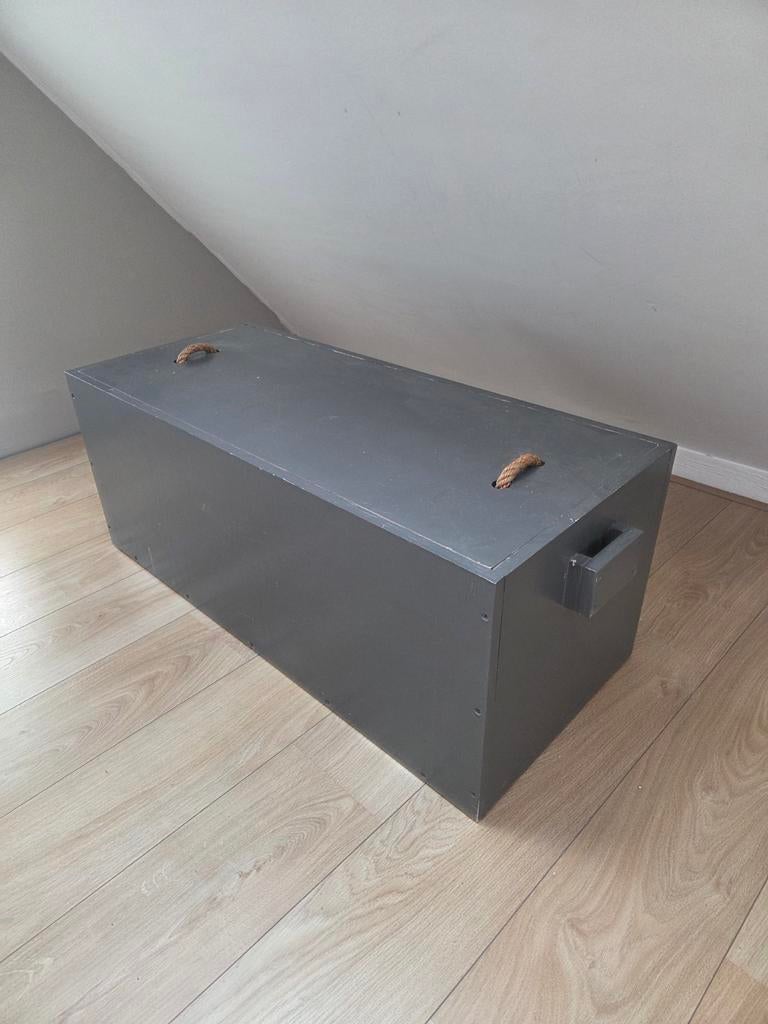 Grote houten opbergkist - Grijs, Ophalen, Gebruikt, 100 tot 150 cm, 50 tot 75 cm