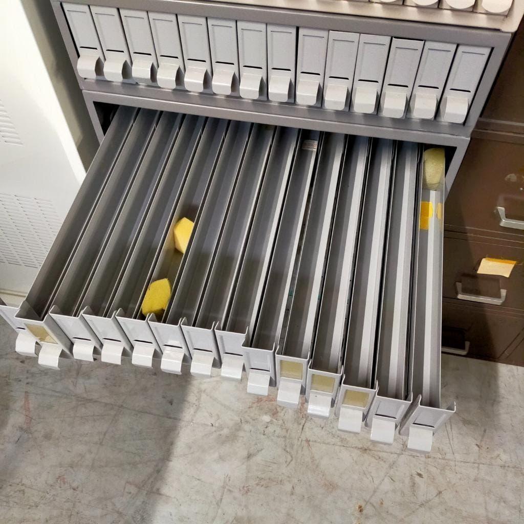 Vintage ladekast met 6x14 kleine laadjes voor opslag dia`s, Ophalen, Gebruikt, 5 laden of meer, Minder dan 100 cm