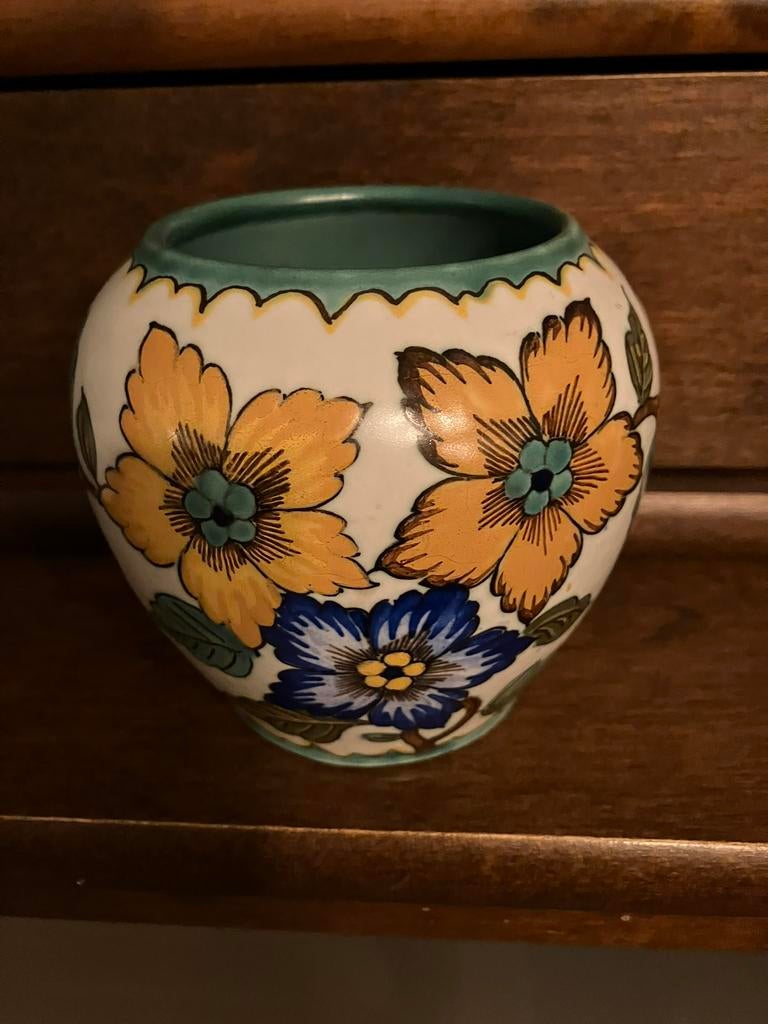 Gaaf gouda bloempotje/ vaasje, Antiek en Kunst, Antiek | Keramiek en Aardewerk, Ophalen of Verzenden