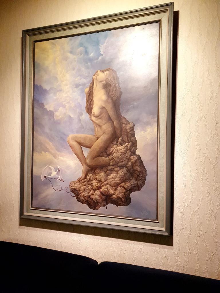 Olieverf schilderij René Zwaga, gesigneerd, 150 cm X 100 cm., Antiek en Kunst, Kunst | Schilderijen | Klassiek, Ophalen