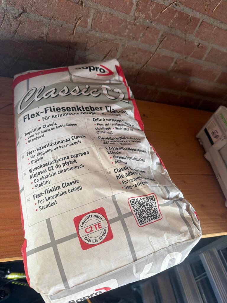 Sopro Flex-Fliesenkleber Classic C2TE tegellijm, Doe-het-zelf en Verbouw, Tegels, Nieuw, Overige typen, Overige materialen, Ophalen of Verzenden