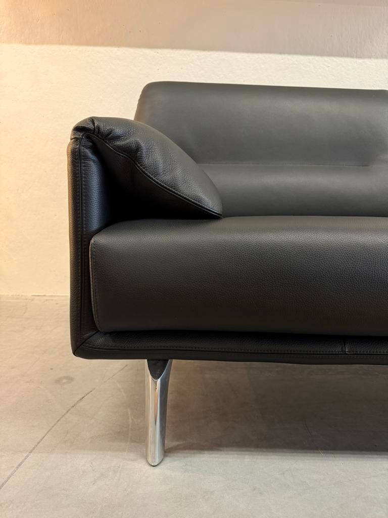 Nieuwstaat Leolux Bora Balanza Bank 2,5 zits Senso Black, 150 tot 200 cm, Tweepersoons, 75 tot 100 cm, Ophalen of Verzenden