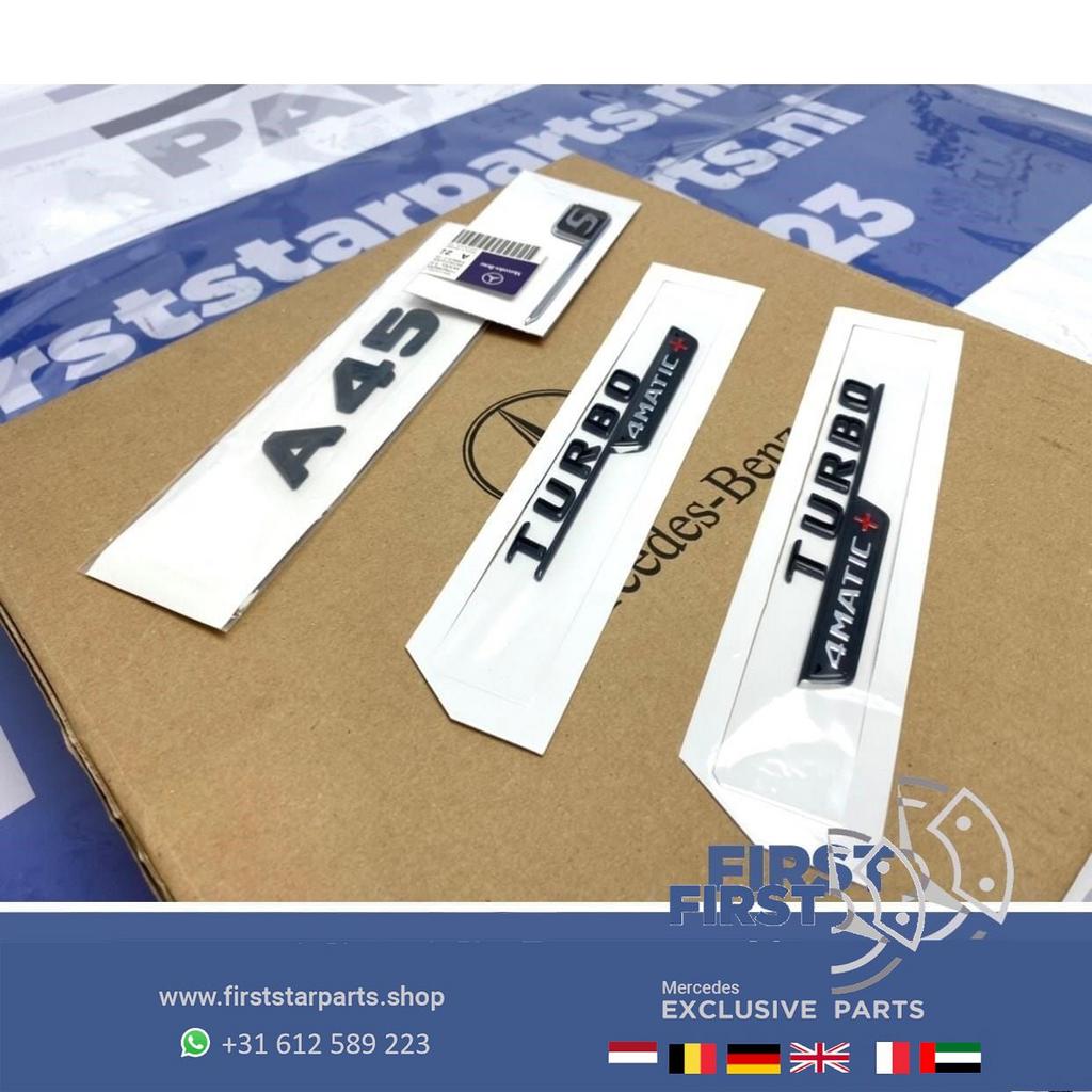 W177 A45S AMG LOGO SET ZWART Turbo 4matic + emblemen A Klass