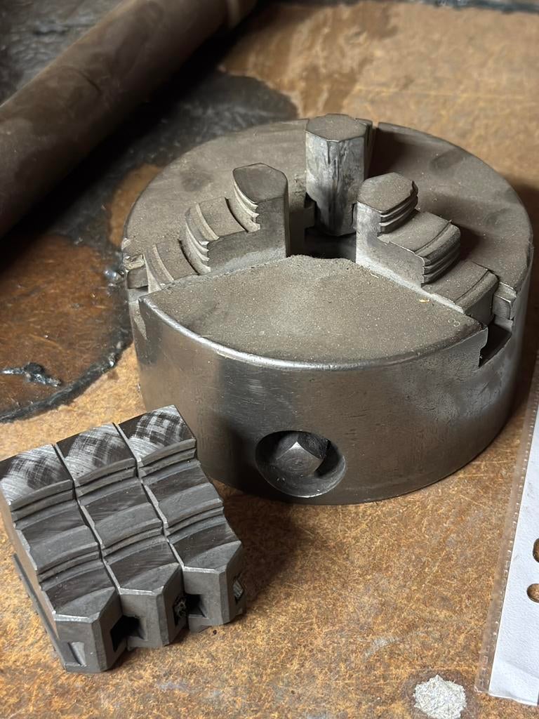 Drieklauw 100mm, Doe-het-zelf en Verbouw, Draaibanken, Ophalen, Zo goed als nieuw, Metaaldraaibank