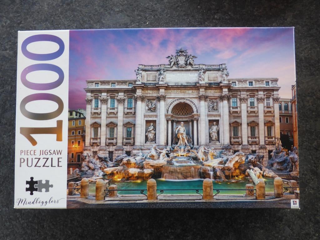 jigsaw puzzel trevi fountain italy 1000 stukjes, Ophalen of Verzenden, 500 t/m 1500 stukjes, Zo goed als nieuw, Legpuzzel