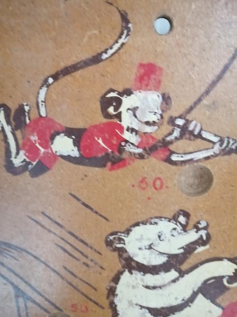 OUD JAREN 50 HOUTEN KNIKKER SPEL IN VINTAGE STAAT 60X40 CM, Antiek en Kunst, Ophalen of Verzenden