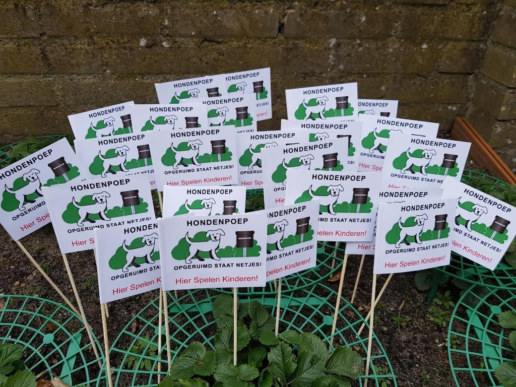 Hier Spelen Kinderen - Anti HondenPoep Vlaggetjes, Verzenden, Nieuw