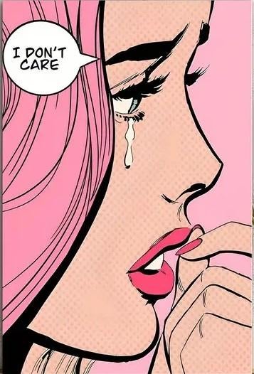 Roy Lichtenstein - I don't Care - ArtPrint op Canvasdoek, Antiek en Kunst, Kunst | Litho's en Zeefdrukken, Verzenden