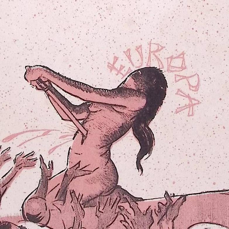 Spotprent over de Oorlog in Europa met Japans perspectief, Antiek en Kunst, Kunst | Litho's en Zeefdrukken, Ophalen