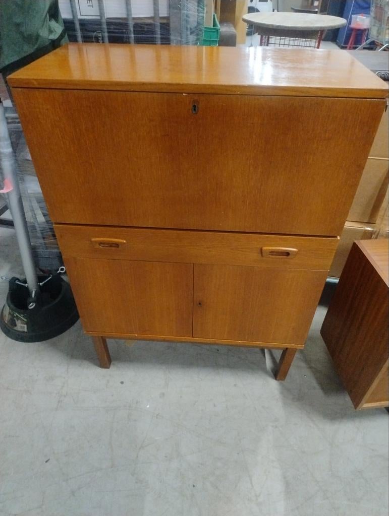 Vintage secretaire-kast Deens design jaren '60 teakhout, Huis en Inrichting, Ophalen, Gebruikt