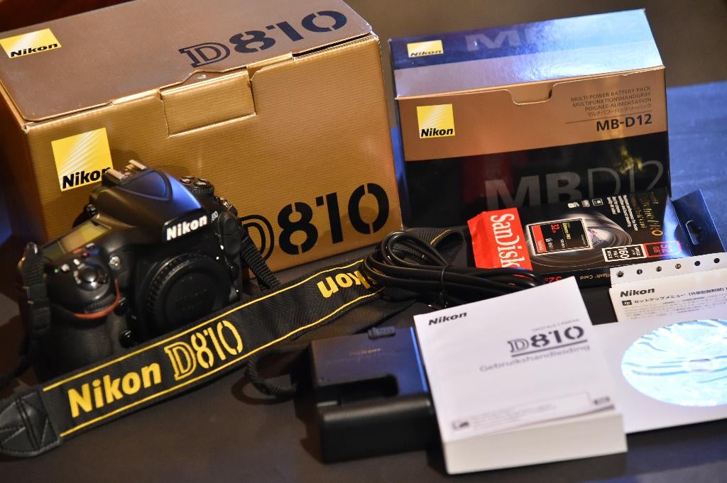Nikon D810 + Nikon MB- D12, Audio, Tv en Foto, Fotocamera's Digitaal, Ophalen, Gebruikt, Spiegelreflex, Nikon