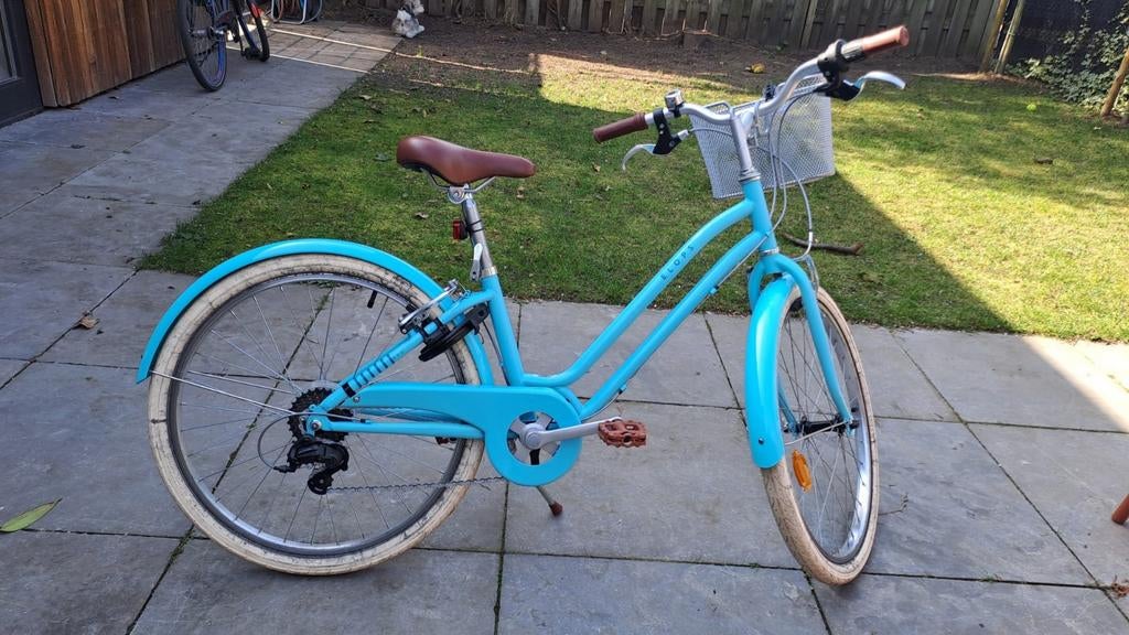 Stadsfiets kind 24 inch 9-12 jaar Elops 500 blauw, Ophalen, Zo goed als nieuw, 24 inch, Versnellingen