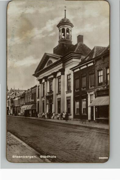Steenbergen  Stadhuis  goudgerande kaart P.A. Vermeulen, Verzenden, Voor 1920, Ongelopen, Noord-Brabant