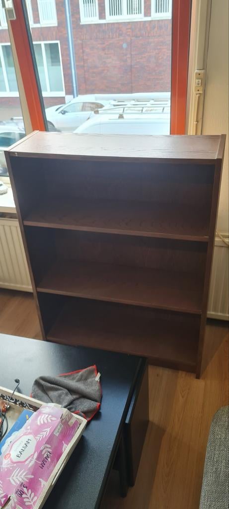 Donkerbruine billy boekenkast, Ophalen, Gebruikt, 100 tot 150 cm, 50 tot 100 cm