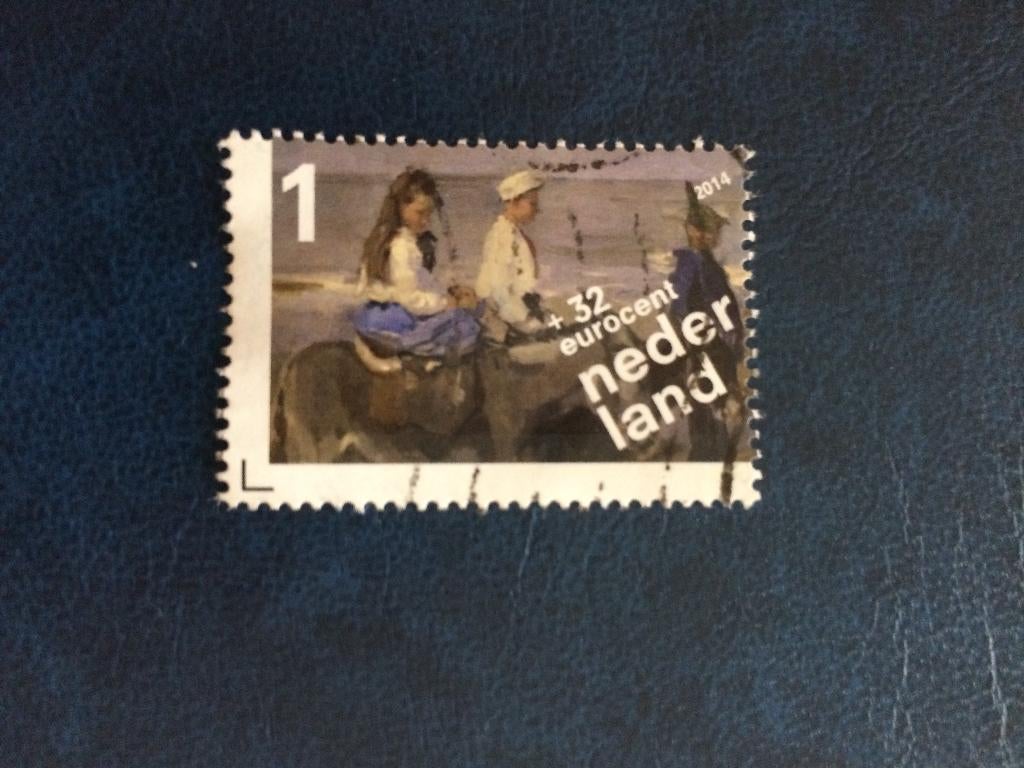 postzegel Nederland kinderzegel 2014 schilderij, Ophalen of Verzenden, Na 1940, Gestempeld