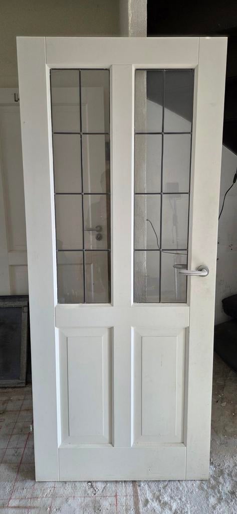 Witte opdekdeur 85x201 linksdraaiend | Ophalen, Doe-het-zelf en Verbouw, Deuren en Horren, Ophalen, Gebruikt, Binnendeur, 200 tot 215 cm