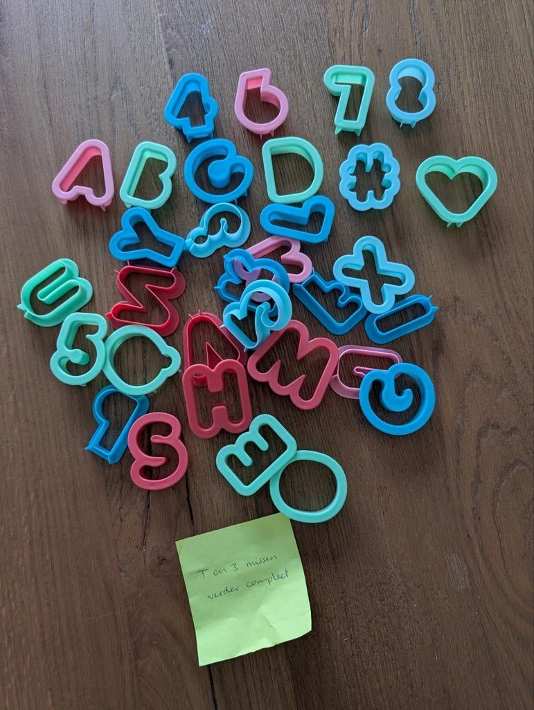 Bakvormpjes letters, cijfers en symbolen, Overige typen, Kunststof, Ophalen of Verzenden, Zo goed als nieuw