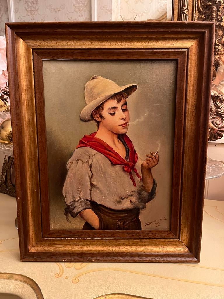 Olieverf portret schilderij, Ophalen of Verzenden