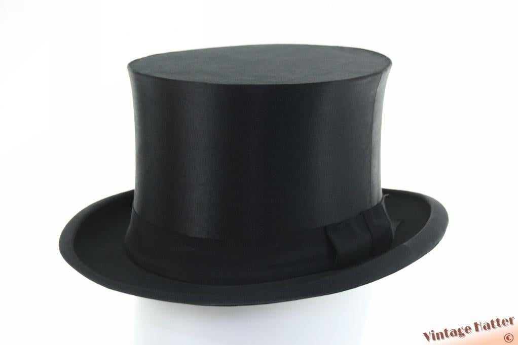 Vouwbare hoge hoed opera claque Elegant zwart zijde 56,5 -57, Hoed, Ophalen of Verzenden, Elegant, 57 cm (M, 7⅛ inch) of minder