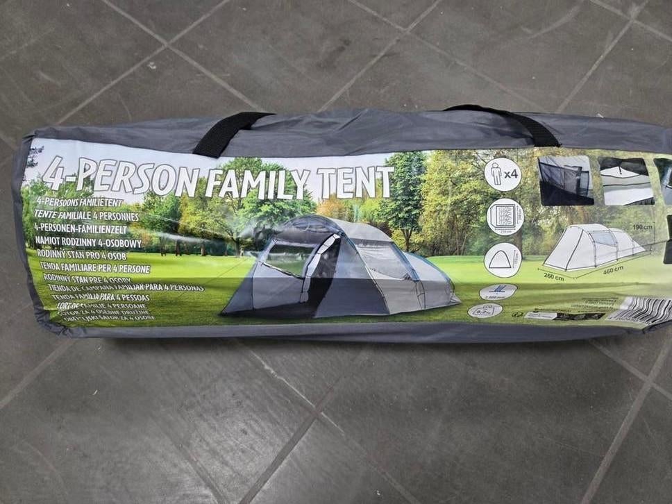 4-persoons familietent - Nieuw in verpakking, Onbekend, Nieuw, Ophalen of Verzenden, Onbekend