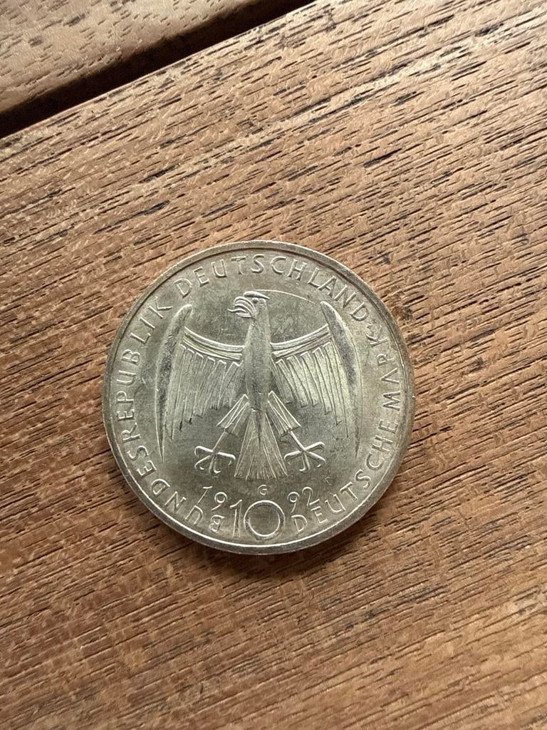 10 Duitse Mark 1992 Kathe Kollwitz, Postzegels en Munten, Munten | Europa | Niet-Euromunten, Losse munt, Duitsland, Zilver, Ophalen of Verzenden