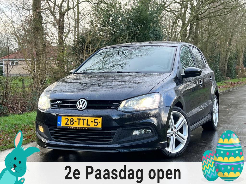 Volkswagen Polo 1.2 TSI R-Line | Automaat + Lederbekleding +, Euro 5, Zwart, 4 cilinders, Zwart