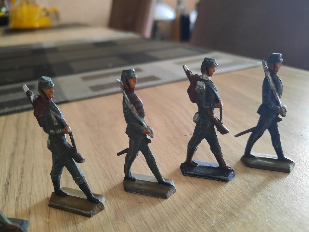 Veldslag tinnen soldaten 6 stuks, Verzamelen, Ophalen of Verzenden, Landmacht, Duitsland