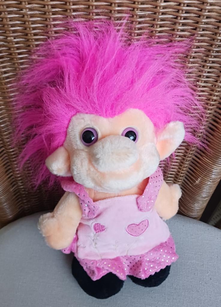 Trol knuffel met roze haren, Ophalen of Verzenden, Zo goed als nieuw, Overige typen