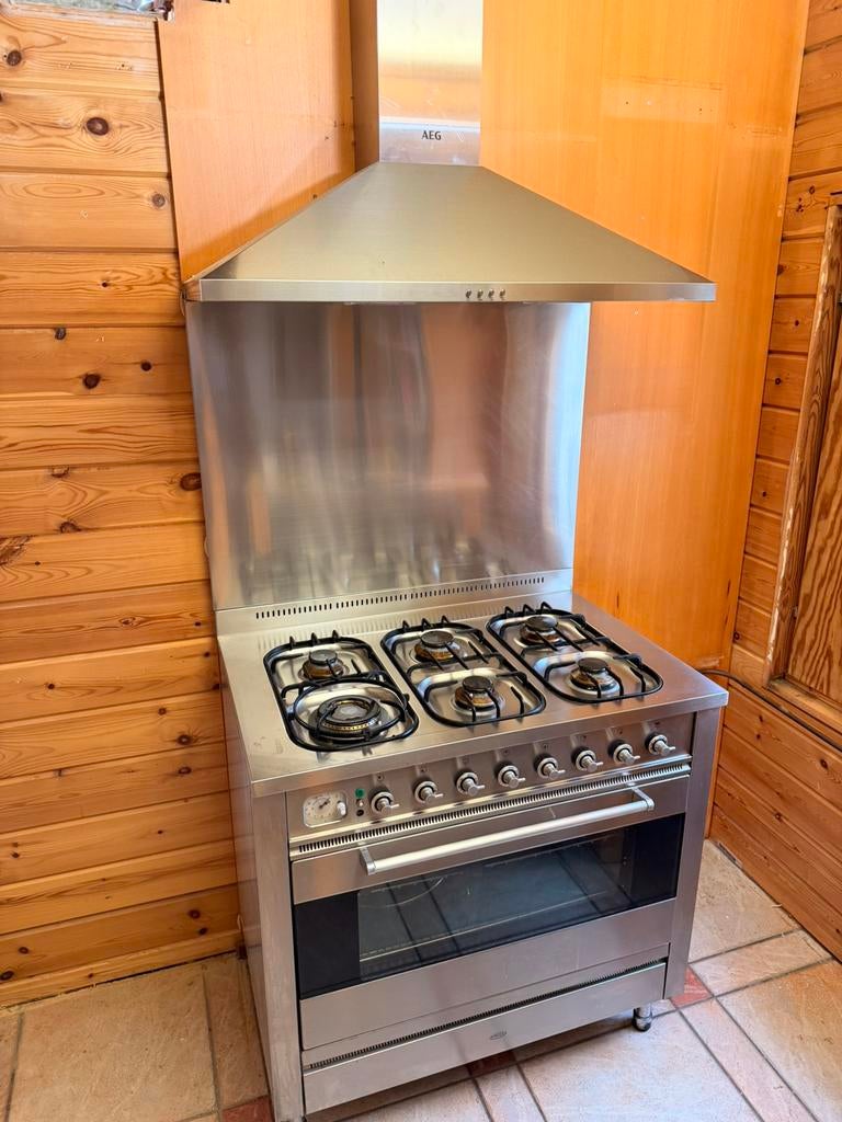 Boretti gasfornuis oven compleet 6 pits, afzuigkap en plaat, Ophalen, 60 cm of meer, Zo goed als nieuw, Gas