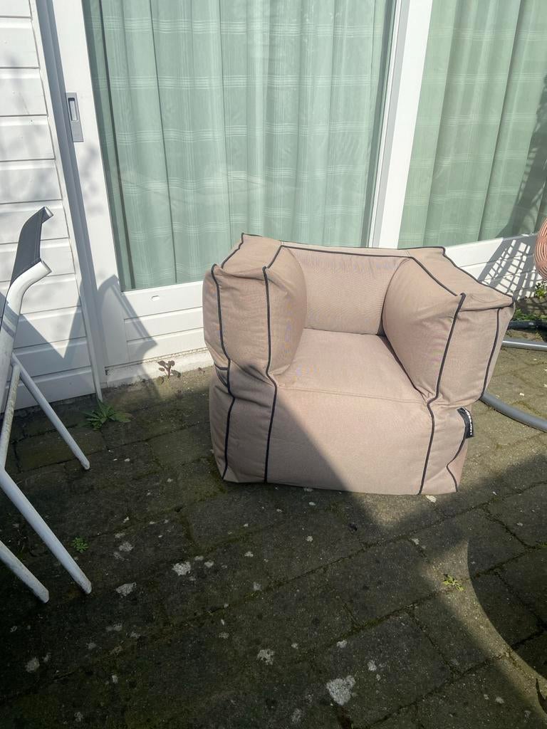 Lounge & Joy Zitzakstoel - Beige/Zwart, Ophalen of Verzenden, Zo goed als nieuw, Beige, Zitzakstoel